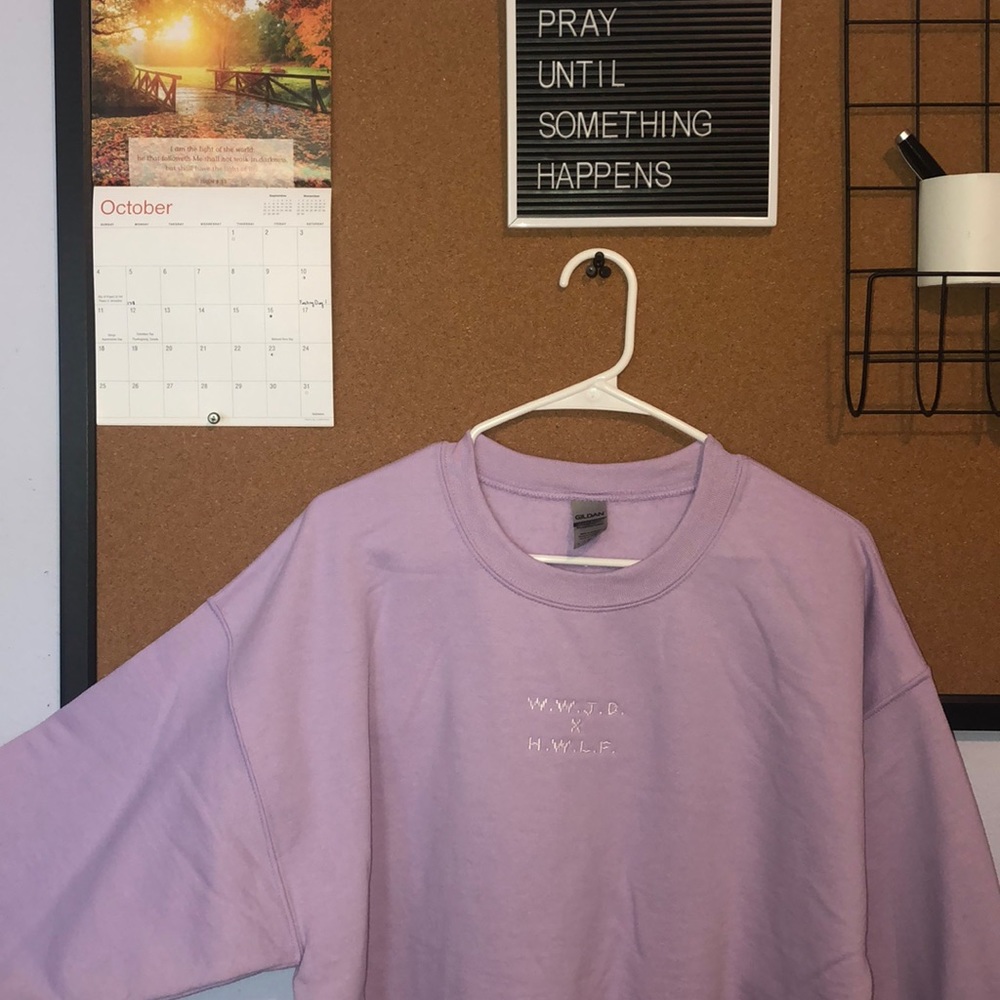 HWLF Purple Retro Embroidered Crew Neck💜